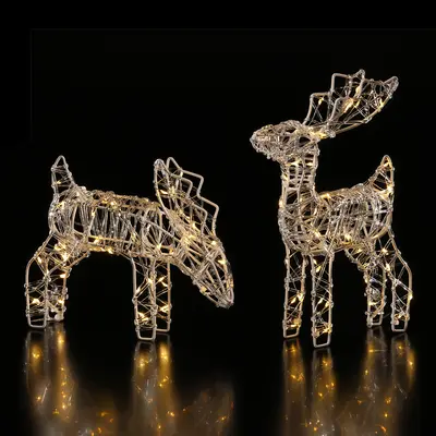 Spun Acrylic Warm White Deer - image 1