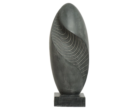 Statue Fibre Clay Oval Anthracite H79Cm - image 1