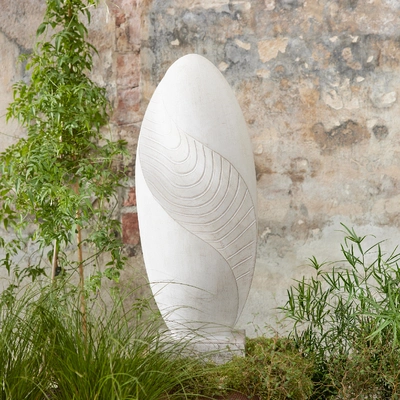 Statue Fibre Clay Oval Off-White H79Cm - image 2