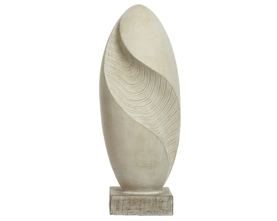 Statue Fibre Clay Oval Off-White H79Cm - image 1