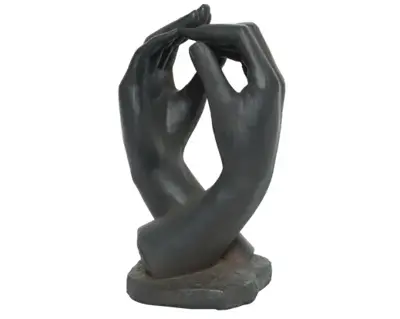 Statue Polymagnesium Hands Smooth Outdoor Anthracite/Silver H.43Cm - image 2
