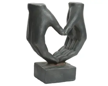 Statue Polymagnesium Heart Outdoor Anthracite/Silver H.37Cm - image 1