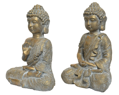Statue Vintage Gold Sitting Buddha H31.5Cm - image 1
