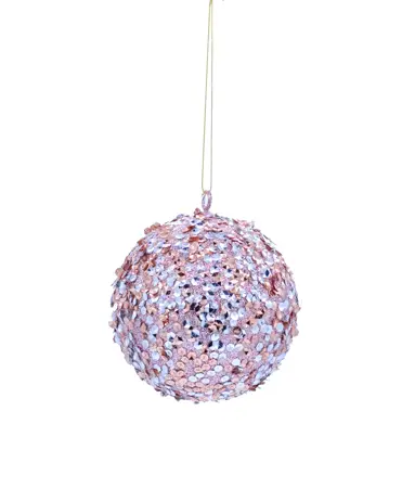 STC 10Cm Rose Gold And Silver Sequin Glitter Ball