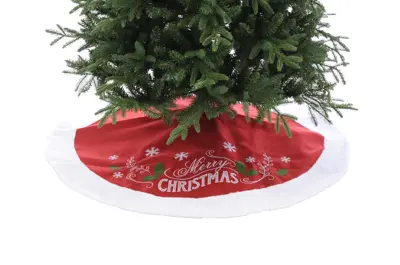 STC 120Cm Red Merry Christmas Tree Skirt
