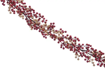 STC 130Cm Red/Gold Berry Cluster Garland