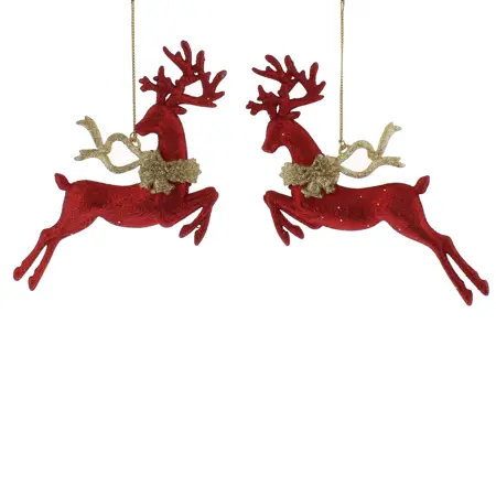 STC 17Cm 2 Asstd Plastic Red Reindeers