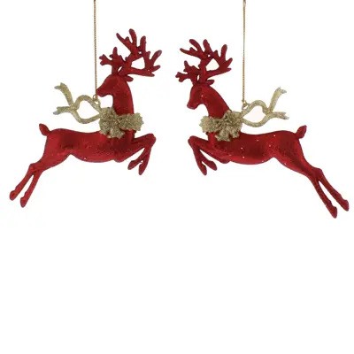 STC 17Cm 2 Asstd Plastic Red Reindeers