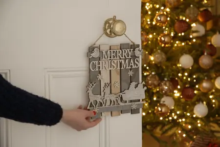 STC 22Cm Merry Christmas With Sleigh Sign - image 1