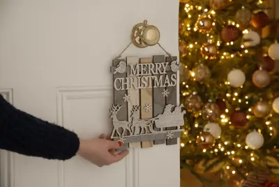 STC 22Cm Merry Christmas With Sleigh Sign - image 2