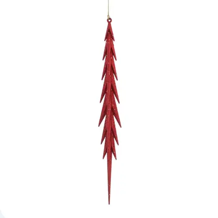STC 28Cm Red Glitter Contemporary Icicle