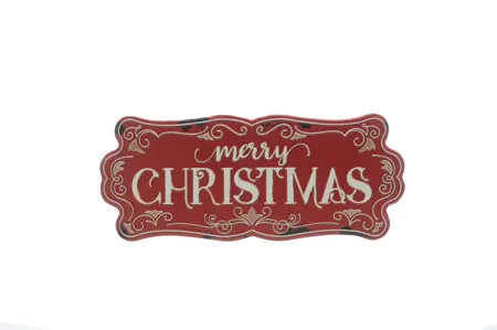 STc 52Cm Red Metal Merry Christmas Sign