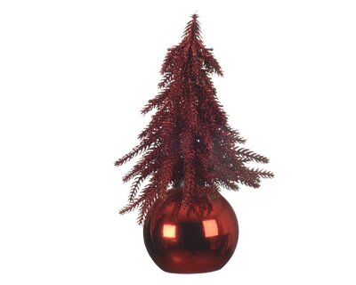 STC Bauble Mini Tree Snowy With Bauble Red