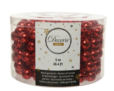 STC Bead Garland Xl Plastic Shiny Christmas Red