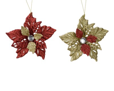 STC Flower Plastic Glitter 2Col Ass