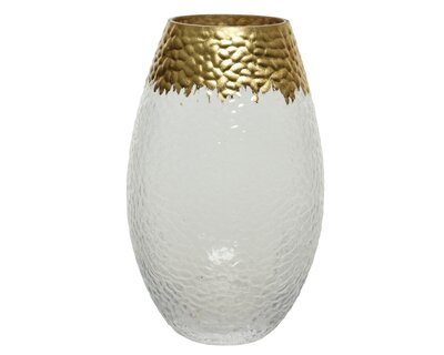 STC Vase Glass Gold Foil Gold/Clear