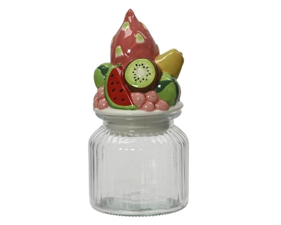 Storage Jar Gl Fruits Glazed Multi H.21Cm