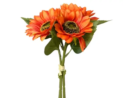 Sunflower Sunflower On Stem Polyester Bundle H42.00cm orange