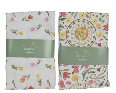 Tablecloth Poly Cotton Digital Print Tulip 2 Asst. L.140Cm X W.250Cm - image 1