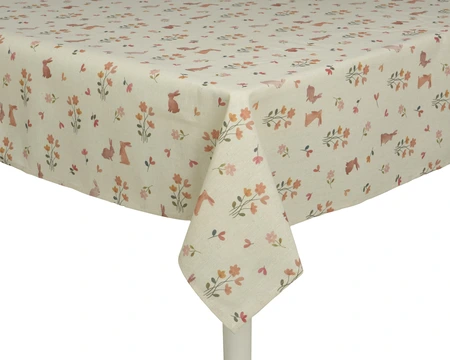 Tablecloth Poly Cotton Rect Indoor Flower Pattern Natural W.140Cm X H.250Cm - image 2