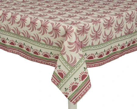 Tablecloth Polyester Cotton Rect Outdoor Palm Pattern Natural W.140Cm X H.250Cm - image 1