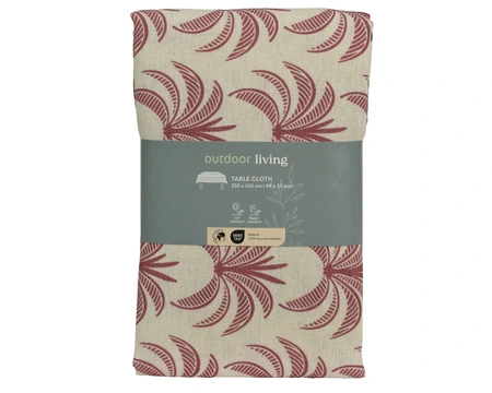 Tablecloth Polyester Cotton Rect Outdoor Palm Pattern Natural W.140Cm X H.250Cm - image 2