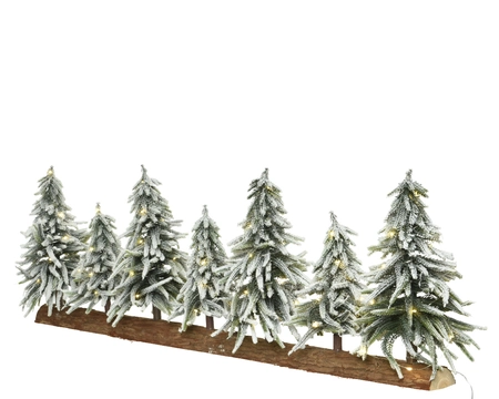 Tablepiece Snowy Bo Prelit green/warm white L105-H35cm-100L - image 1