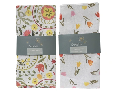 Tablerunner Poly Cotton Digital Print Tulip 2 Asst. L.32Cm X W.140Cm