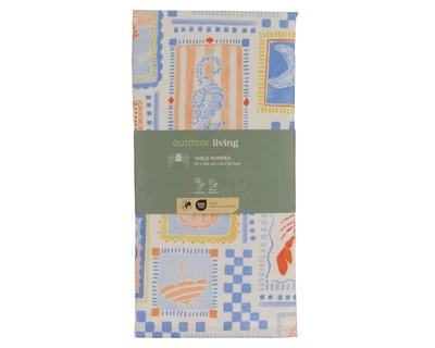 Tablerunner Poly Rect Digital Print Beach Pattern  Multi L.32Cm X W.140Cm - image 1