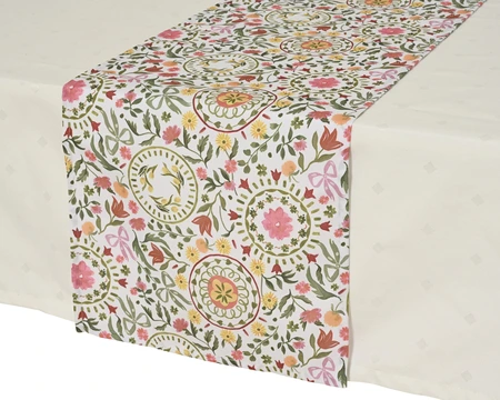 Tablerunner Poly Rect Outdoor Flower Print 2 Outdoor Asst.W.32Cm X H.140Cm - image 3