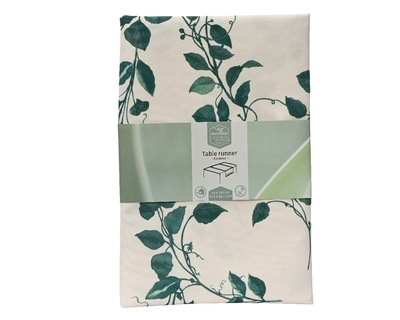 Tablerunner Recycled Polyester White/Green L32-W140-H0.01cm