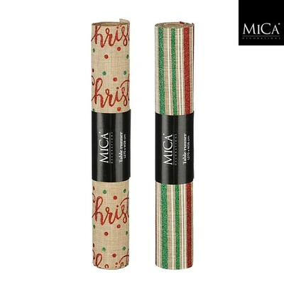 Tablerunner Red Green 2 Asst.  - L270Xw28Cm