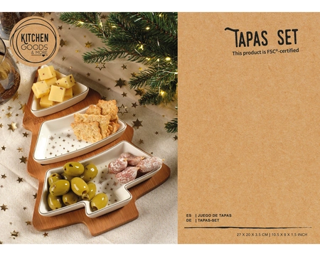 Tapas Set Porcelain White L.27.5cm x W.19.5cm - image 3