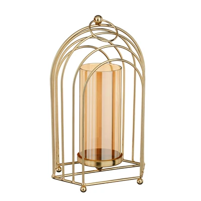 Tealight Holder Arch Gold  L18Xw12Xh29.5Cm