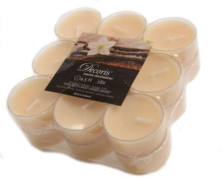 Tealight Wax Cream Dia3.80-H1.90cm 18pk