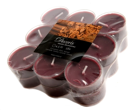 Tealight Wax Oxblood Dia3.80-H1.90cm 18pk
