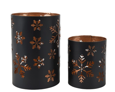Tealightholder Iron Black Dia8-H10cm