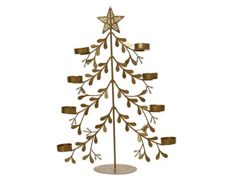 Tealightholder Iron Gold W.12cm x H.44cm - image 1