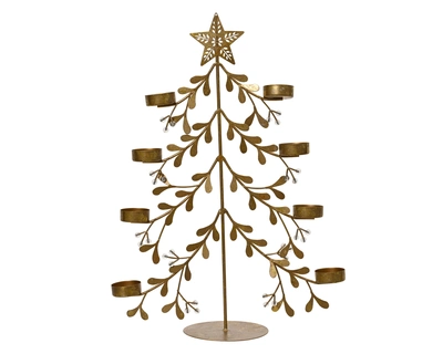 Tealightholder Iron Gold W.12cm x H.44cm - image 1