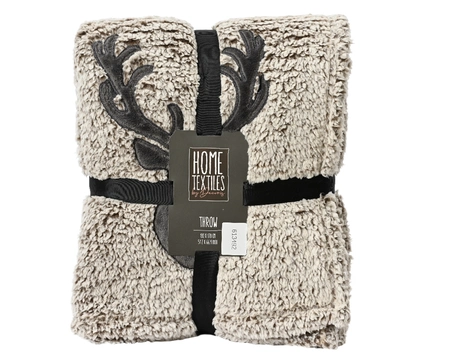 Throw Polyester grey L130-W1.7m