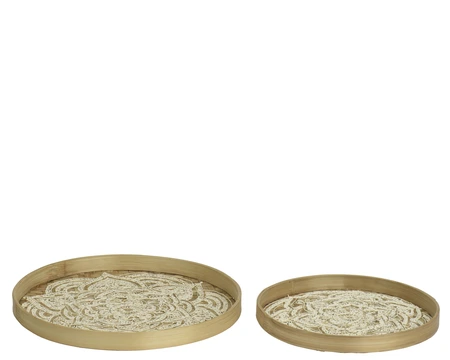 Tray Bamboo Dia30.00-H3.00Cm White - image 1