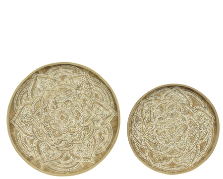 Tray Bamboo Dia37.00-H3.00Cm White - image 2