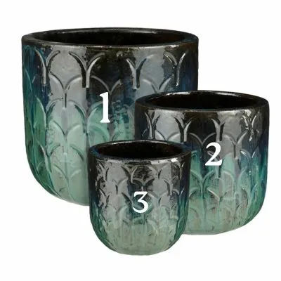 Tuapi Pot Round Petrol - H22Xd23Cm