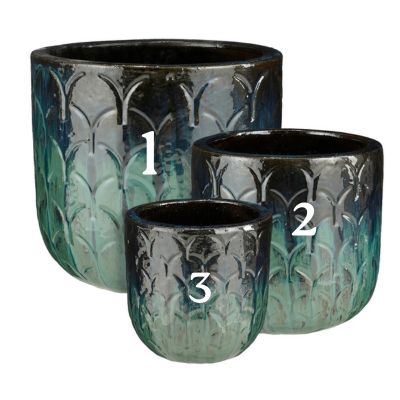 Tuapi Pot Round Petrol - H26Xd29Cm