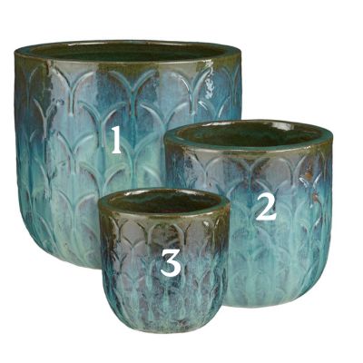 Tuapi Pot Round Turquoise - H26Xd29Cm