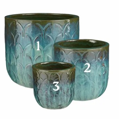 Tuapi Pot Round Turquoise - H35,5Xd37Cm