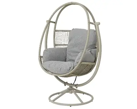 Tunja Grey Wicker Swivel Swing Chair