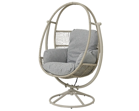 Tunja Grey Wicker Swivel Swing Chair