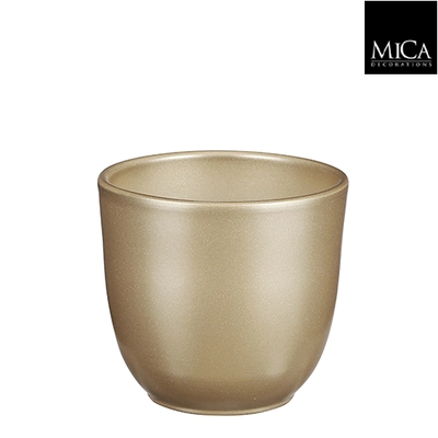 Tusca Pot Round Gold - H11Xd12Cm