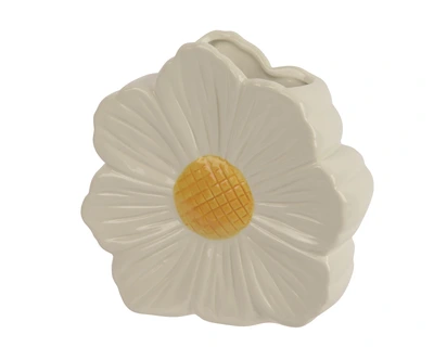 Vase Dolomite Daisy White L.2Cm X W.15.2Cm X H.14.8Cm